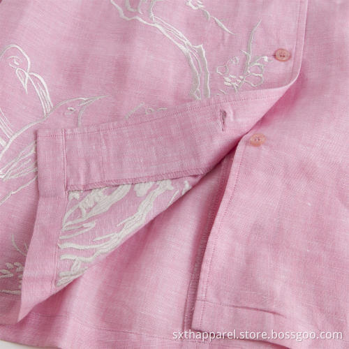 Ladies Blouses Embroidered Cotton Slim Fit Jacket Shirt